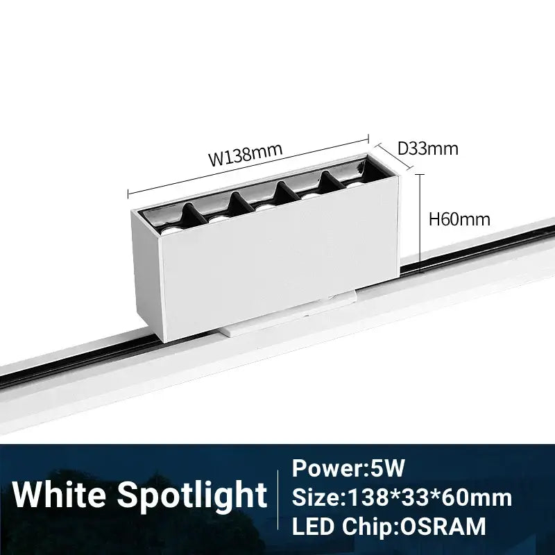 Modern black & white led track light living room linear grille spot