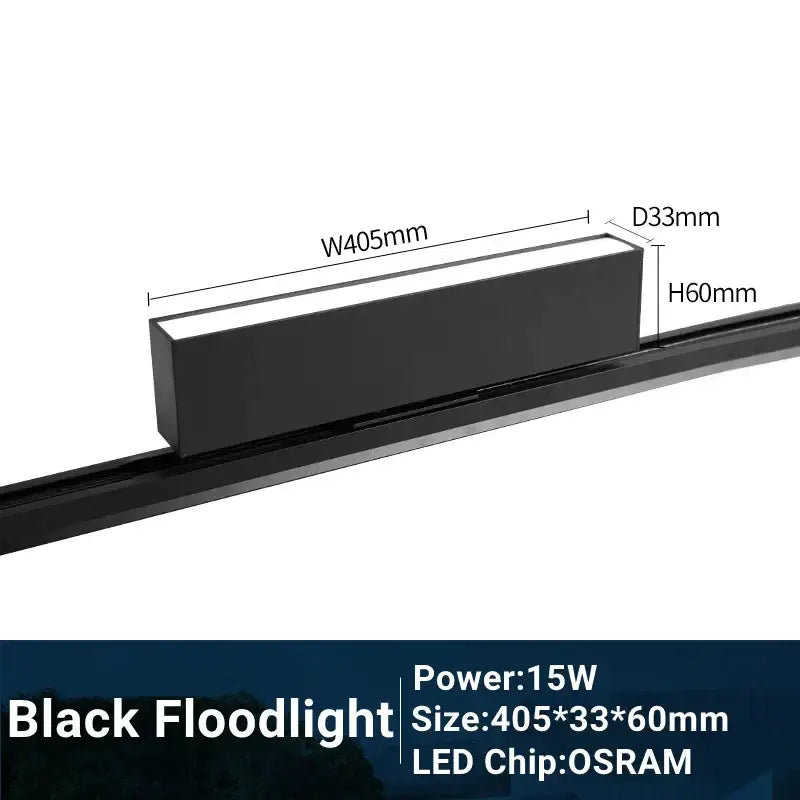 Modern black & white led track light living room linear grille spot