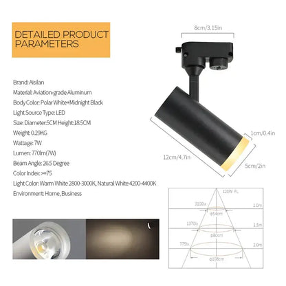 Modern black led track light three spotlight gallery lighting