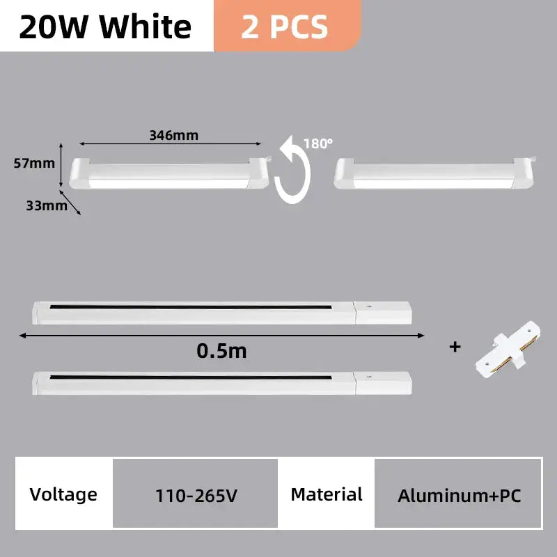 Modern black & white led track light set living room spotlight