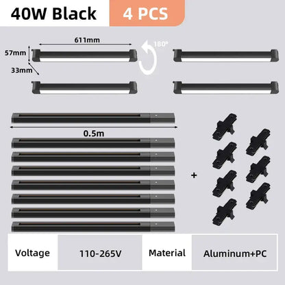 Modern black & white led track light set living room spotlight
