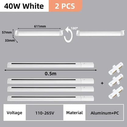 Modern black & white led track light set living room spotlight
