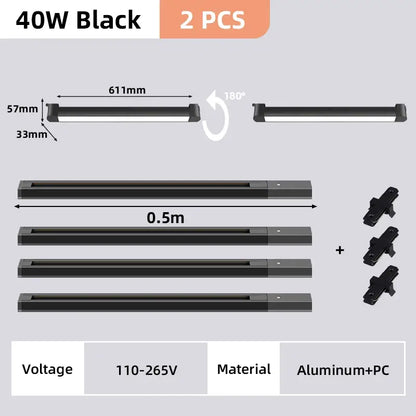 Modern black & white led track light set living room spotlight