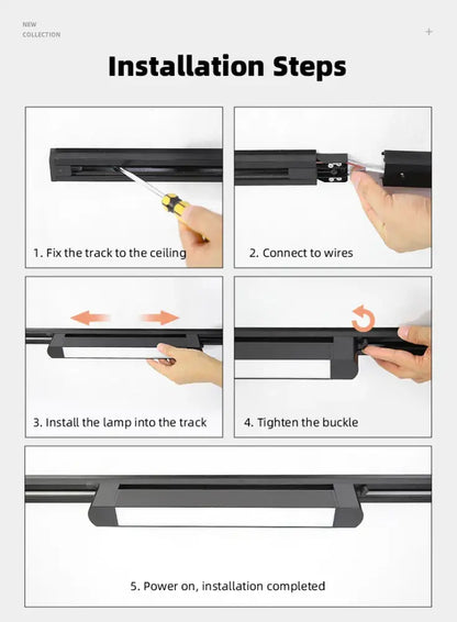 Modern black & white led track light set living room spotlight