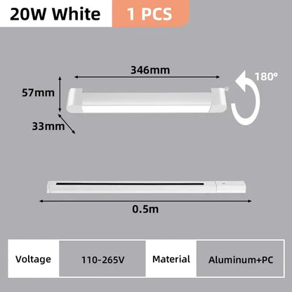 Modern black & white led track light set living room spotlight
