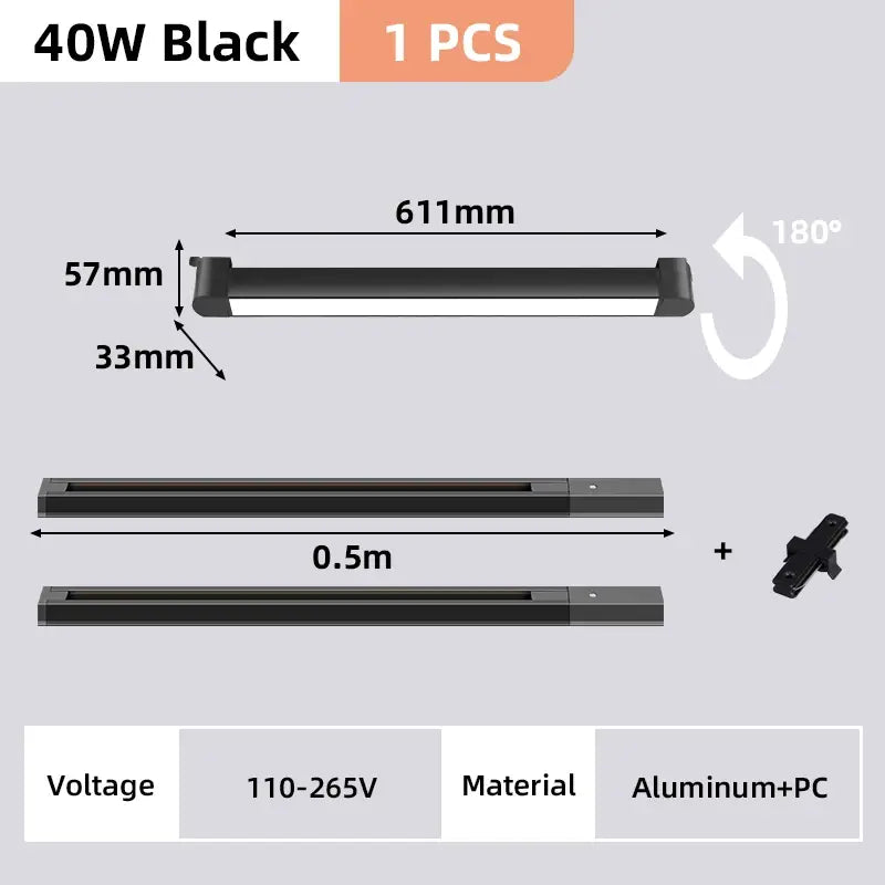 Modern black & white led track light set living room spotlight