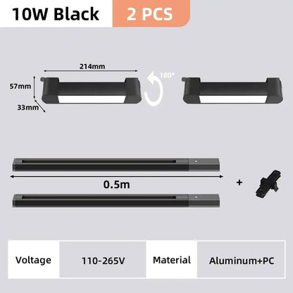 Modern black & white led track light set living room spotlight