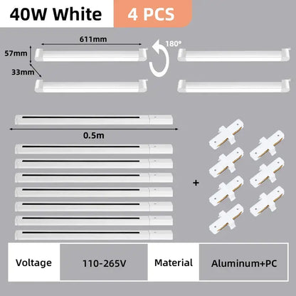 Modern black & white led track light set living room spotlight