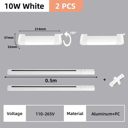 Modern black & white led track light set living room spotlight