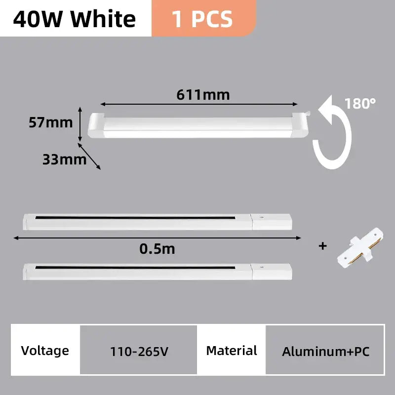 Modern black & white led track light set living room spotlight