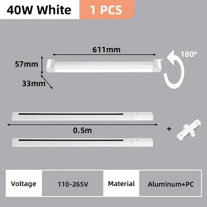 Modern black & white led track light set living room spotlight