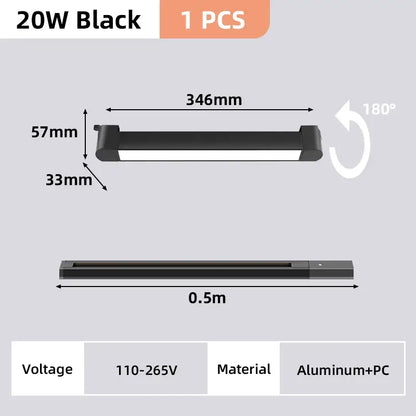 Modern black & white led track light set living room spotlight