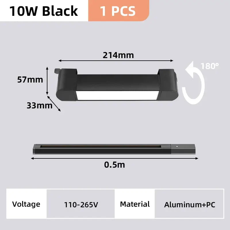 Modern black & white led track light set living room spotlight