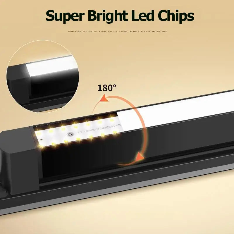 Modern black & white led track light set living room spotlight