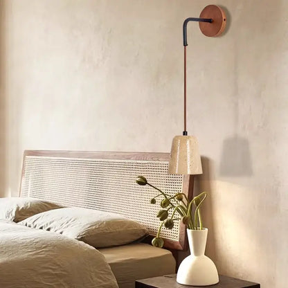 Modern beige travertine stone wall lamp stair light
