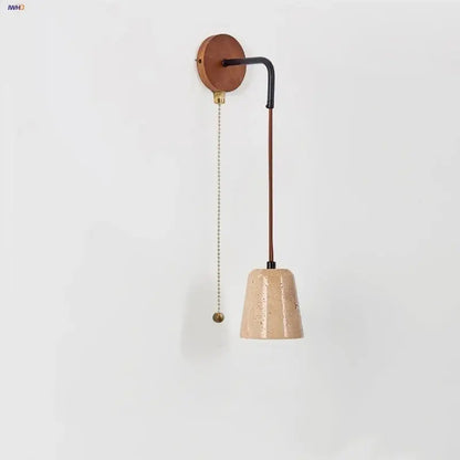 Modern beige travertine stone wall lamp stair light