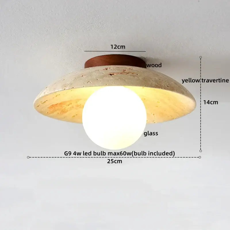 Modern travertine wood ceiling light set of 4 – dining room led