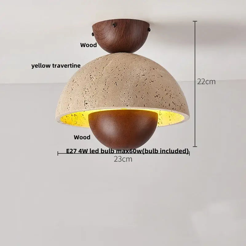 Modern travertine wood ceiling light set of 4 – dining room led