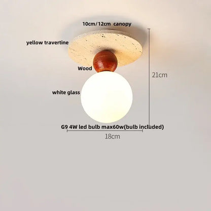 Modern travertine wood ceiling light set of 4 – dining room led