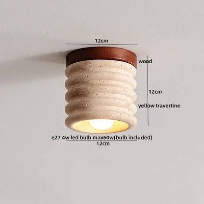Modern travertine wood ceiling light set of 4 – dining room led