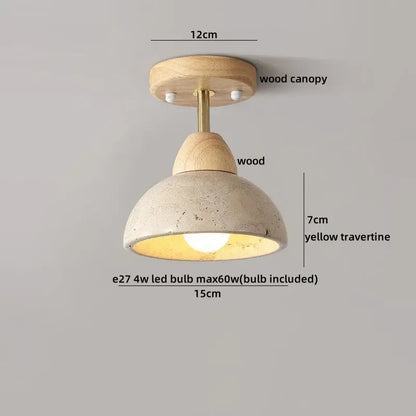 Modern travertine wood ceiling light set of 4 – dining room led