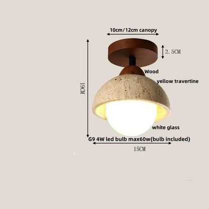 Modern travertine wood ceiling light set of 4 – dining room led