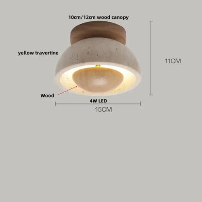 Modern travertine wood ceiling light set of 4 – dining room led