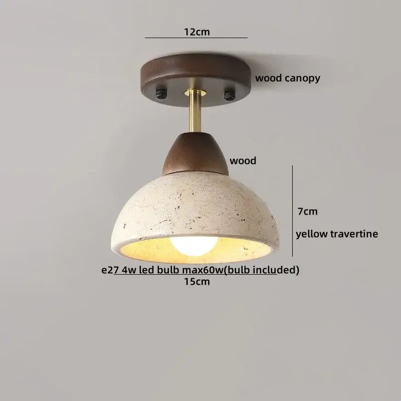 Modern travertine wood ceiling light set of 4 – dining room led
