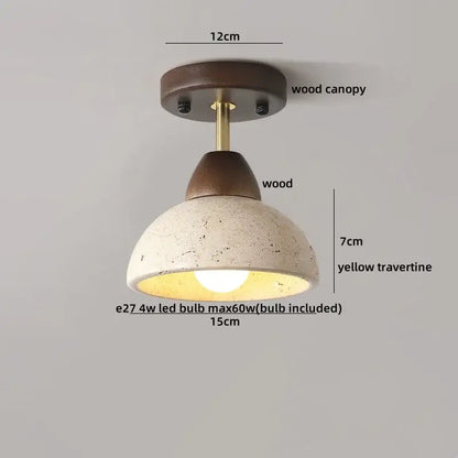 Modern travertine wood ceiling light set of 4 – dining room led