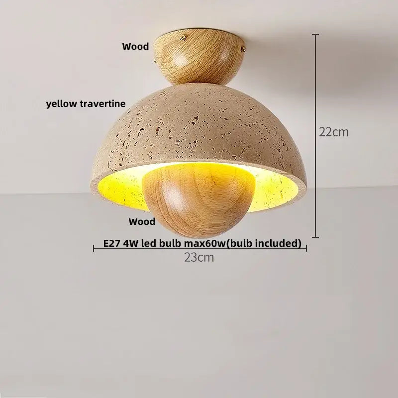 Modern travertine wood ceiling light set of 4 – dining room led