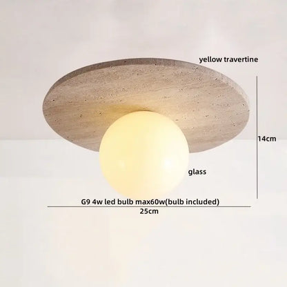 Modern travertine wood ceiling light set of 4 – dining room led