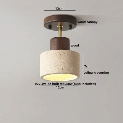 Modern travertine wood ceiling light set of 4 – dining room led