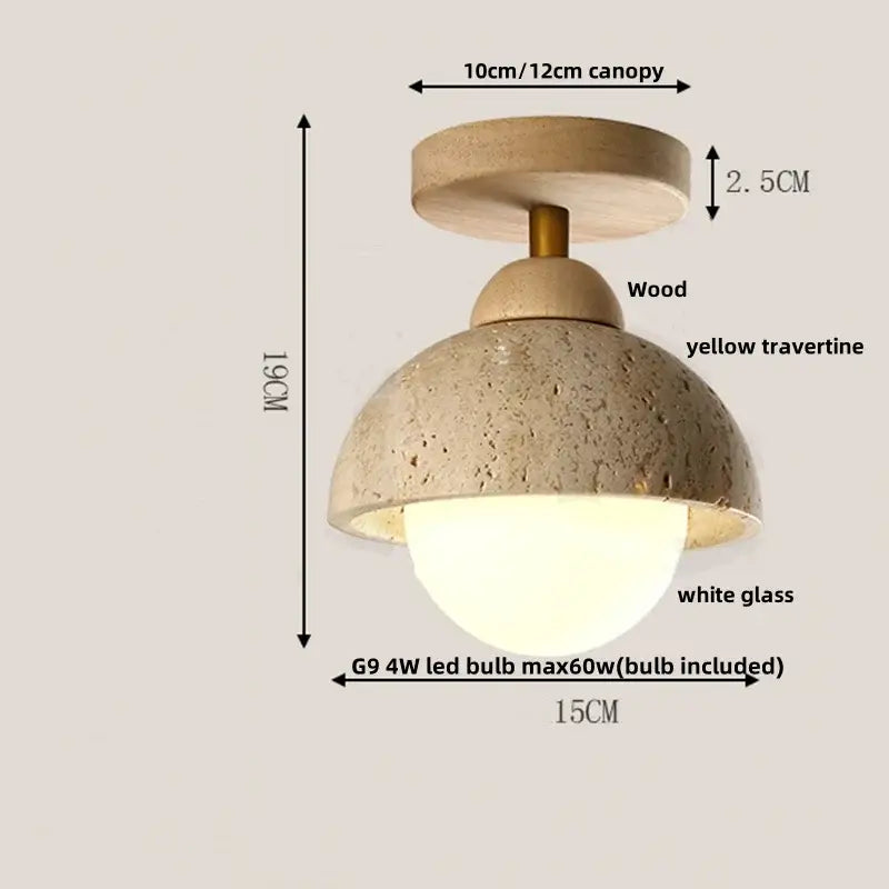 Modern travertine wood ceiling light set of 4 – dining room led