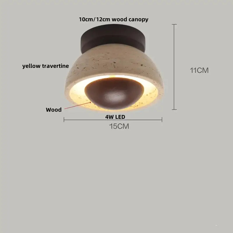 Modern travertine wood ceiling light set of 4 – dining room led