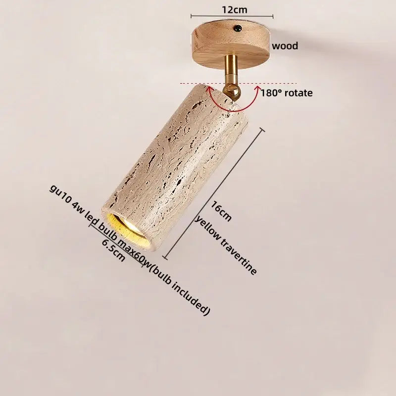 Modern travertine wood ceiling light set of 4 – dining room led