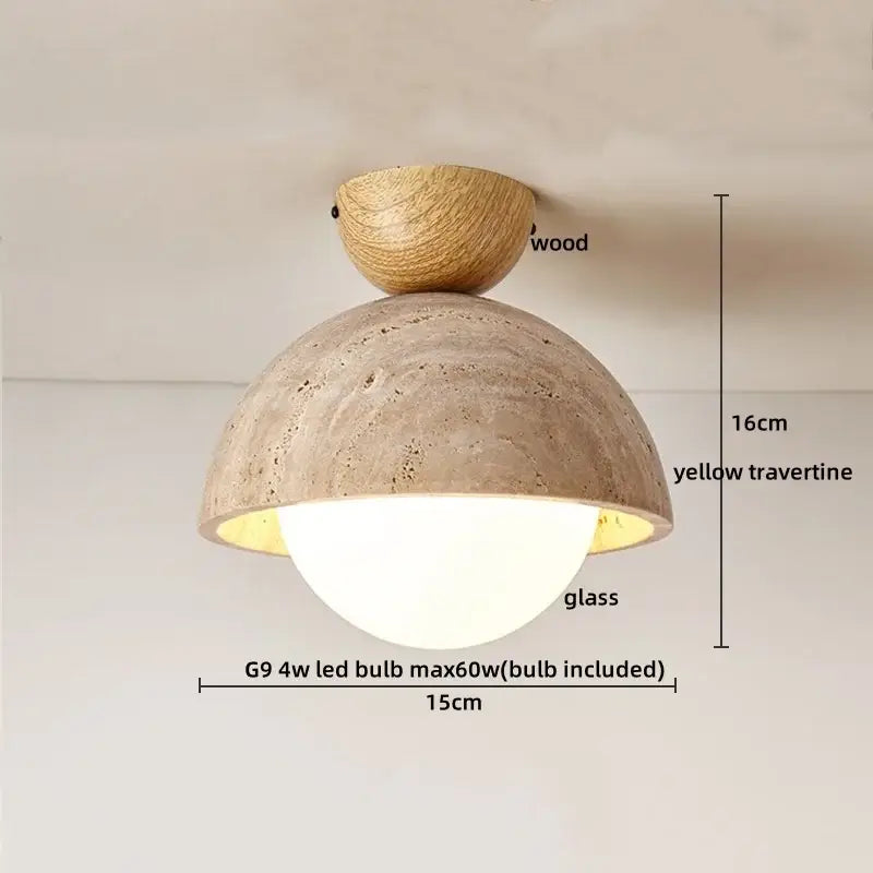 Modern travertine wood ceiling light set of 4 – dining room led