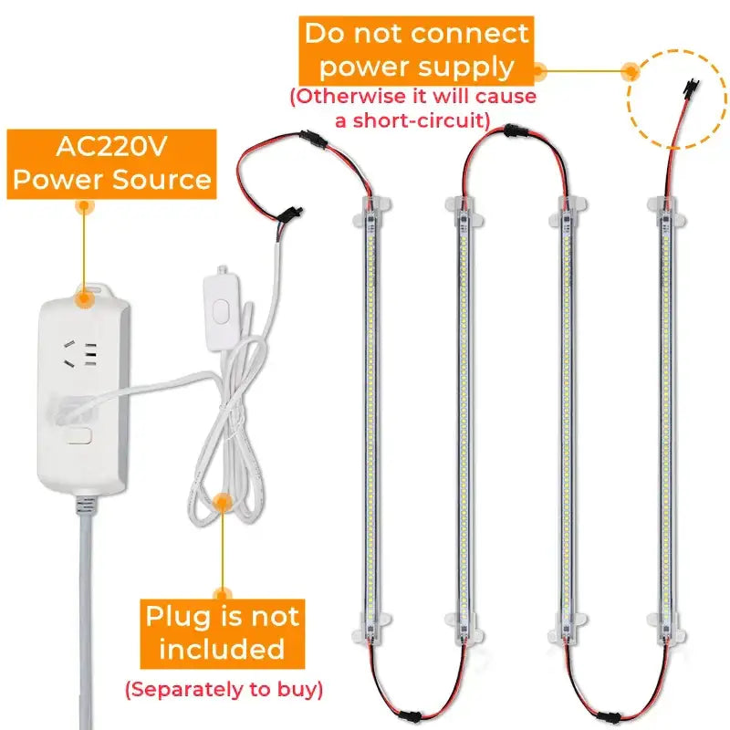 Modern white & transparent led tube lamp kitchen cabinet light