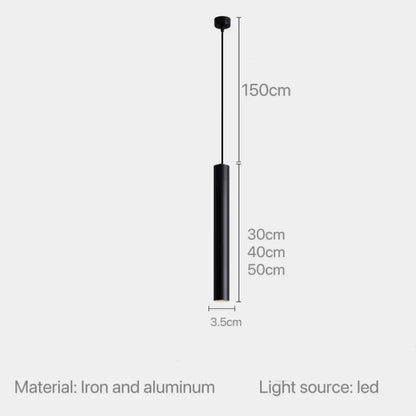 Minimalist gold black & white led tube pendant – dining room
