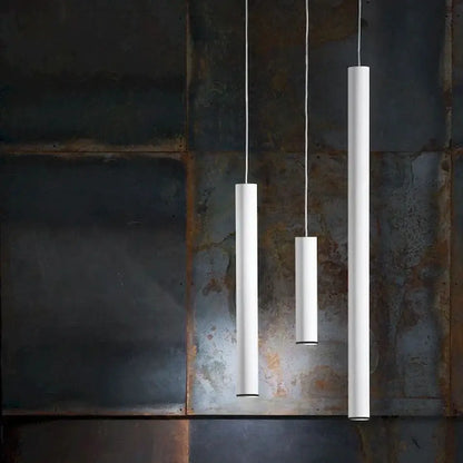 Modern cylindrical led tube pendant light kitchen dining decor