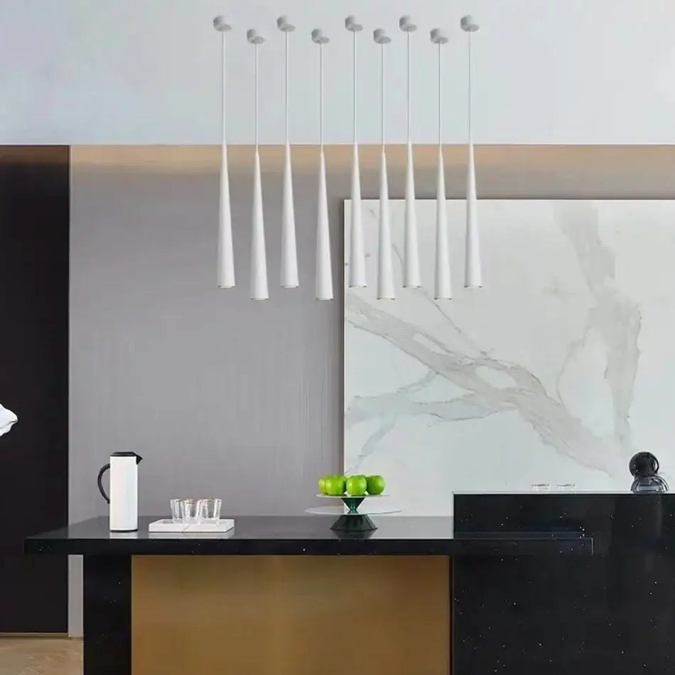 Modern gold led tube pendant lights kitchen and dining room