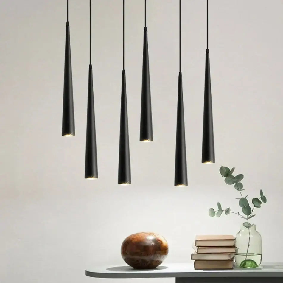 Modern gold led tube pendant lights kitchen and dining room