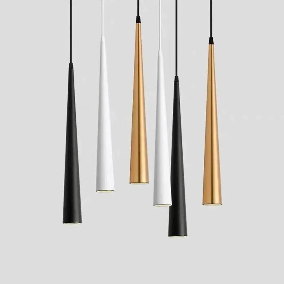 Modern gold led tube pendant lights kitchen and dining room