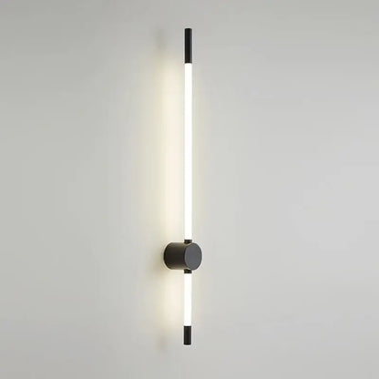 Modern black & gold led tube wall lights bedroom sconce