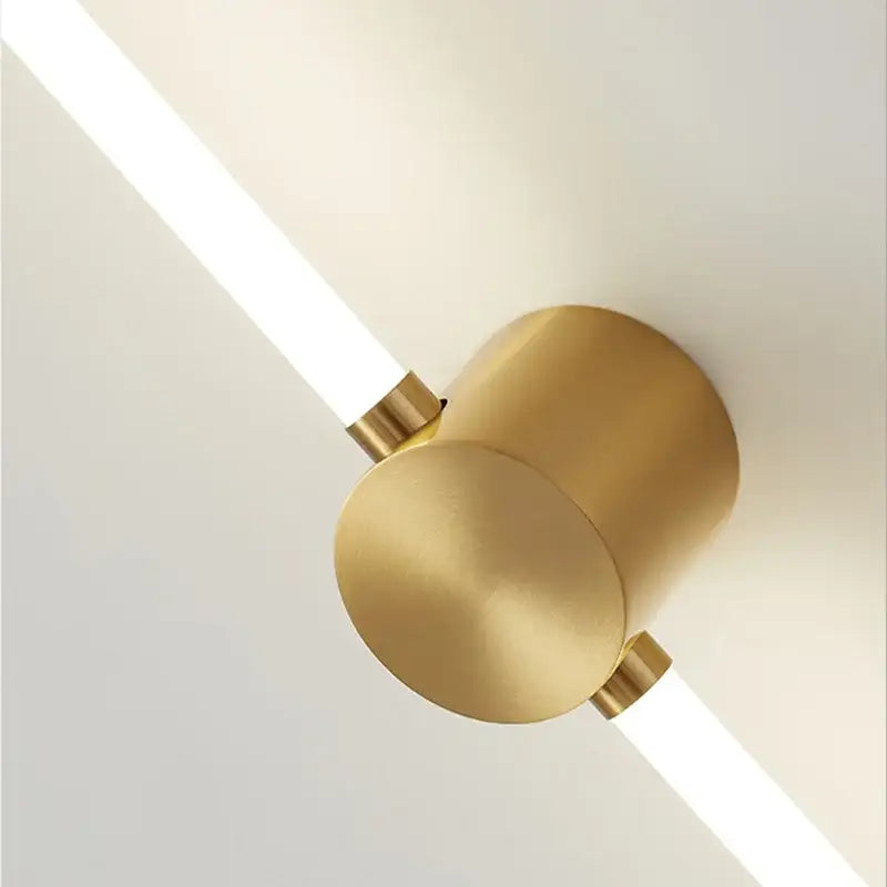 Modern black & gold led tube wall lights bedroom sconce