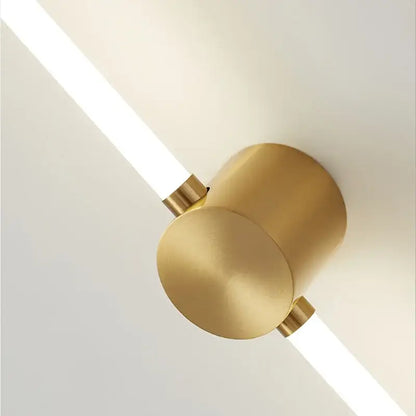 Modern black & gold led tube wall lights bedroom sconce