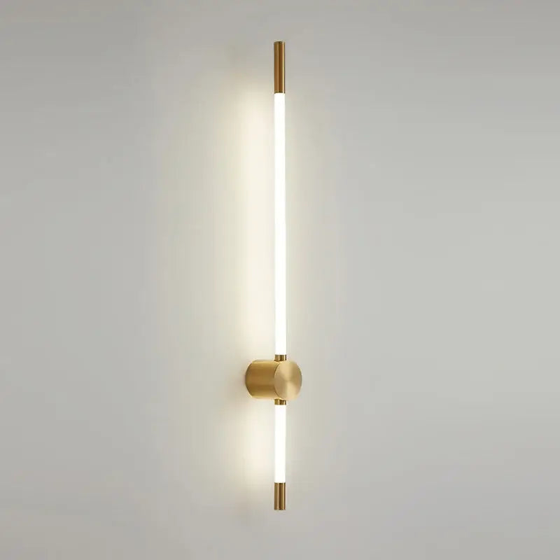 Modern black & gold led tube wall lights bedroom sconce