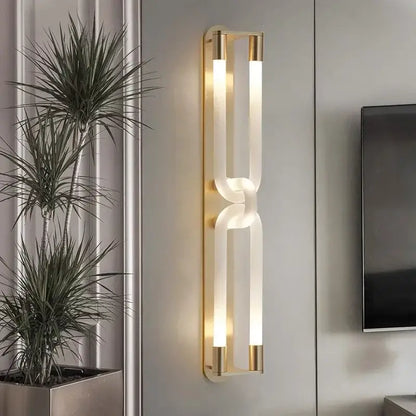 Modern gold led tube wall sconce bedroom minimalist light fixture