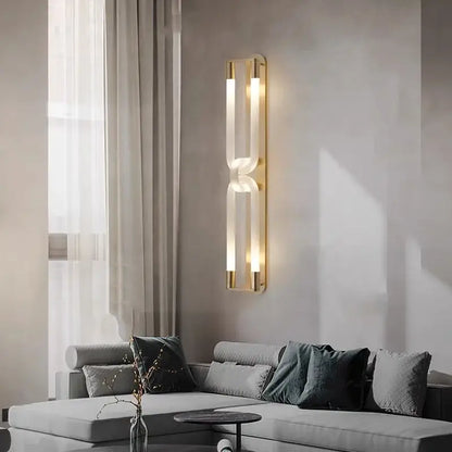 Modern gold led tube wall sconce bedroom minimalist light fixture