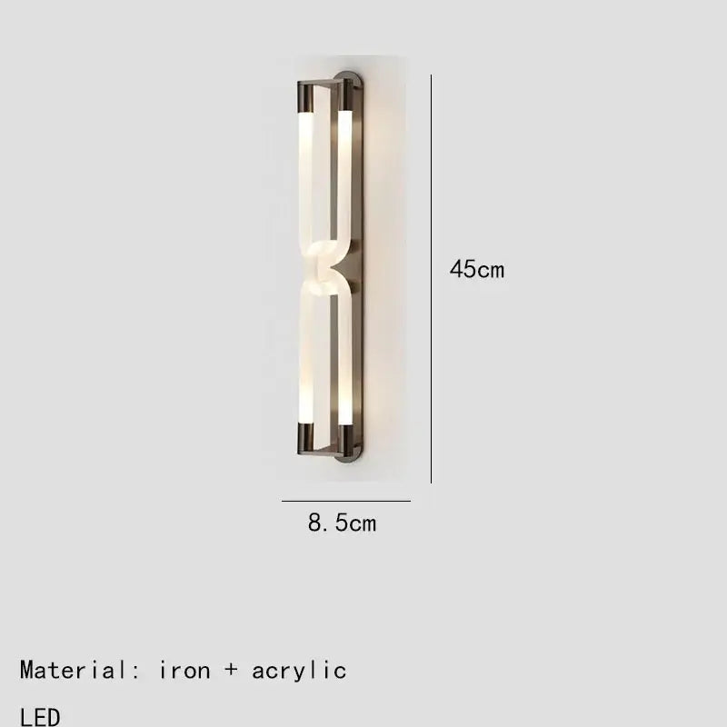 Modern gold led tube wall sconce bedroom minimalist light fixture