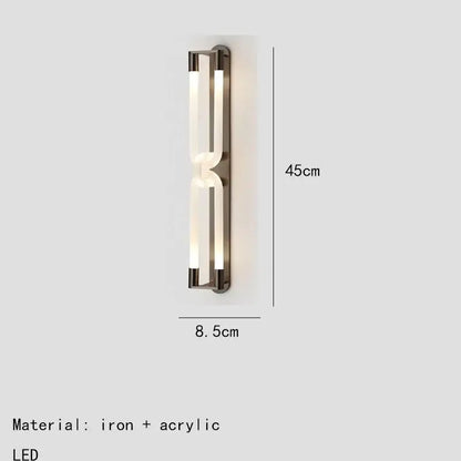 Modern gold led tube wall sconce bedroom minimalist light fixture